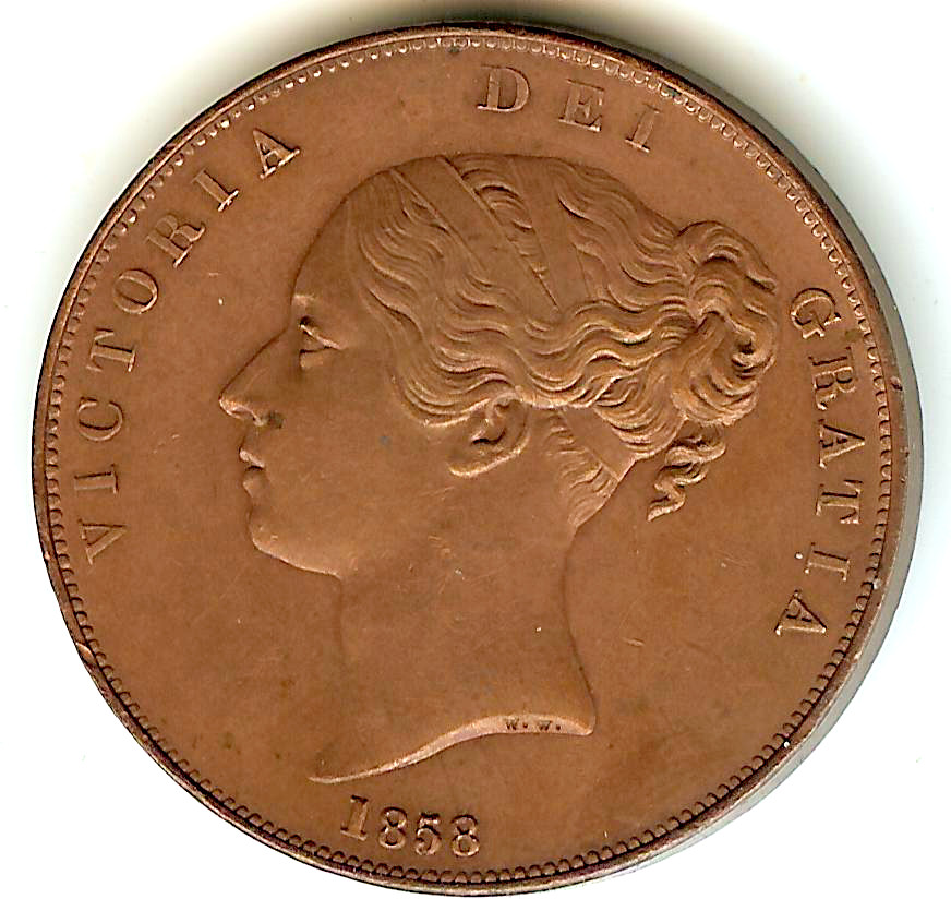 English Penny 1858/3 Uncirculated